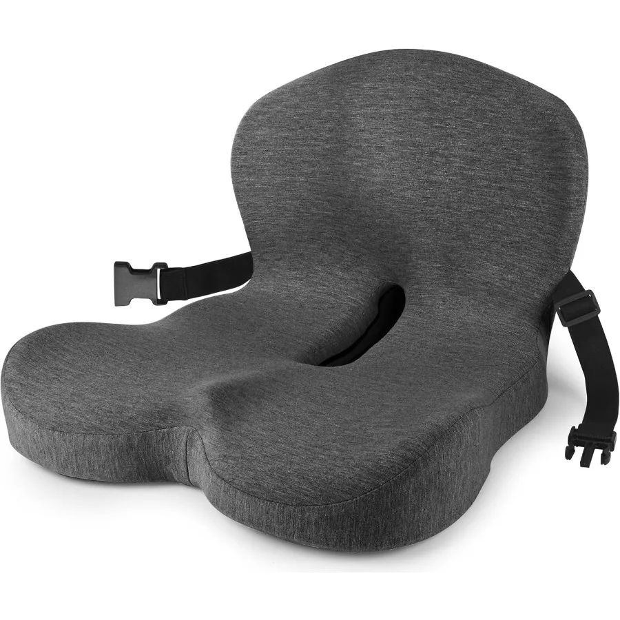 

Truck Seat Cushion Memory Foam Trucker Seat Cushion for Long Sitting During Truck Driving with Adjustable Strap Enhanced Back S