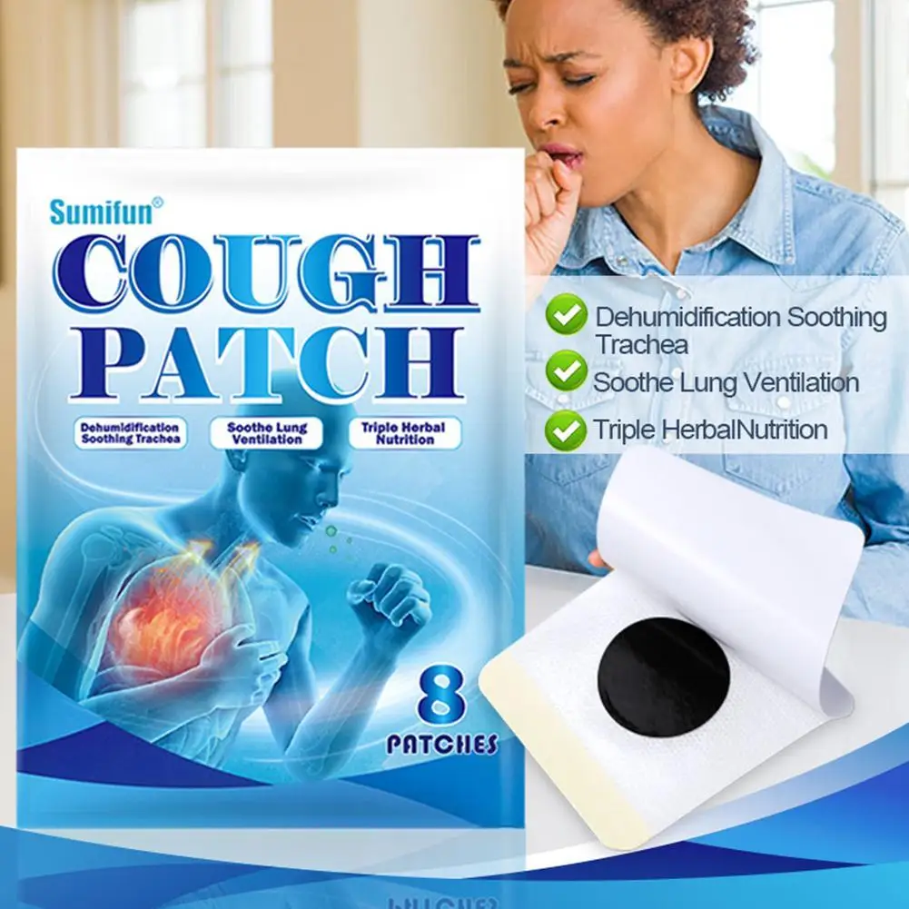 8pcs/bag Cough Patch Asthma Relief Plaster Treatment Excessive Phlegm Throat Itching Asthma Plaster Chinese Medical Patches