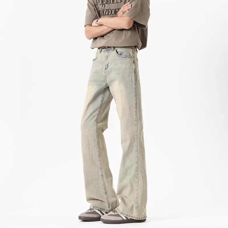 WTHT موضة 2025 الصيف الرجال التدرج غسل شارع العليا الدنيم السراويل العصرية النمط الأمريكي واسعة الساق فضفاض الجينز الذكور 2A1555
