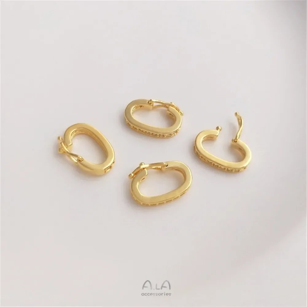 

14K18K white and gold zircon diamond Ring clasp Crystal pearl Necklace sweater clasp diy jewelry clasp