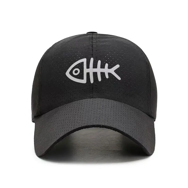 Fishbone Quick Dry Baseball Cap Lightweight Breathable Outdoor Sports Hat