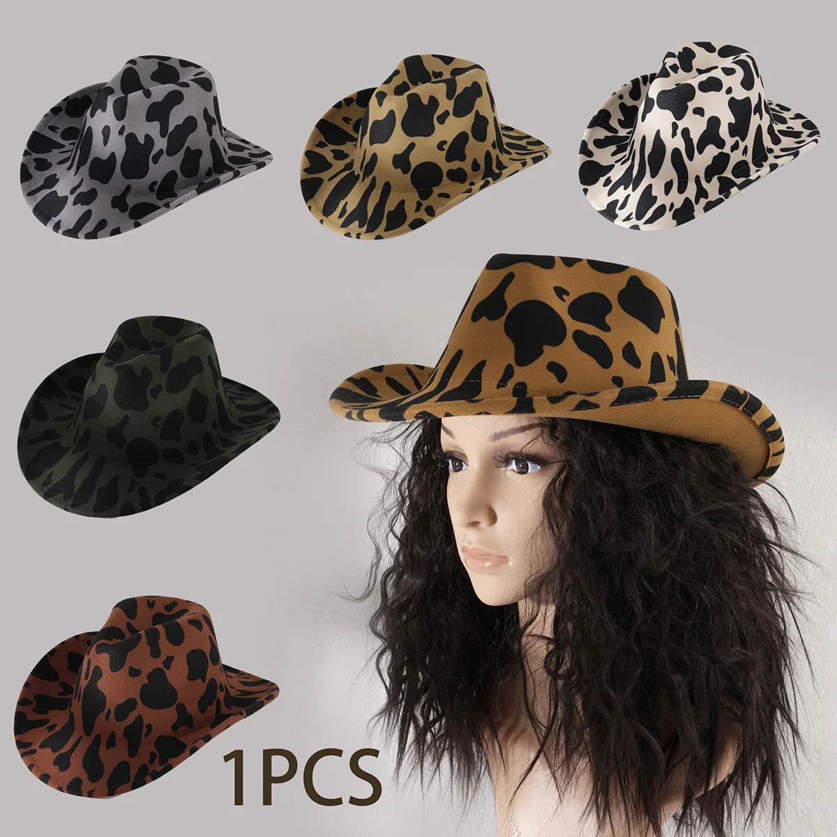 HongLuan Luxury Bohemia Top Hats, Leopard Print Cowboy Hat Rhinestone Woman, Cowboy Accessories & Party Caps for Man Original