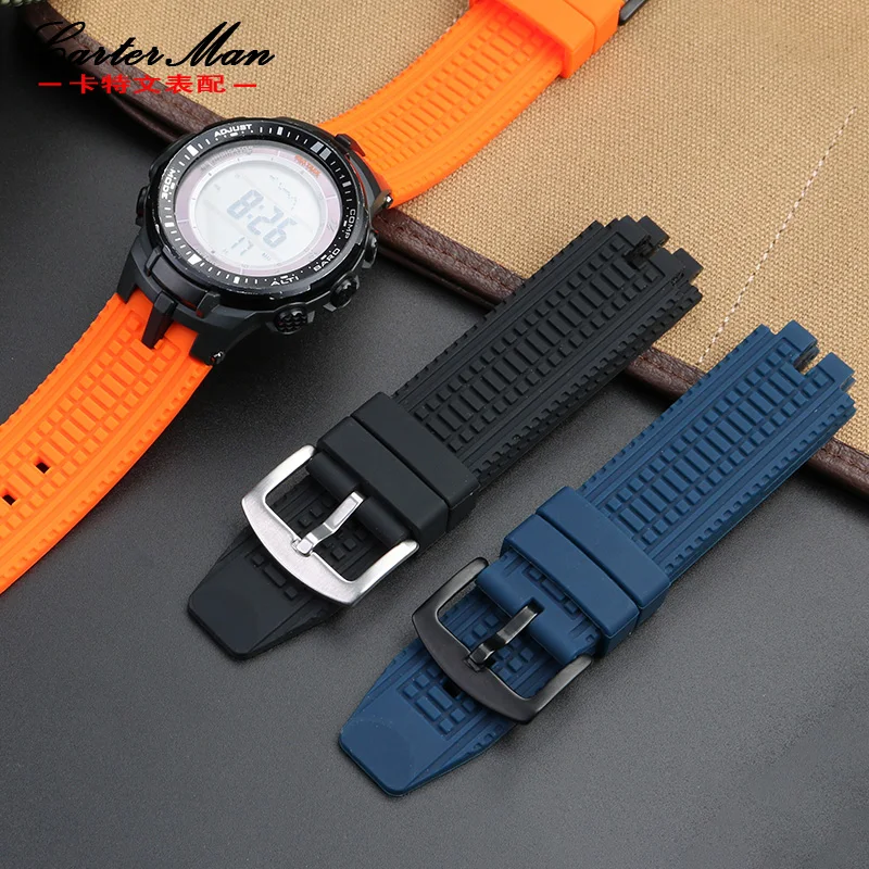 

For Casio Mountaineering PROTREK PRW-3000 PRW-3100 PRW-6000 PRW-6100Y PRG-300 330 Silicone watchband men's strap Bracelet chain