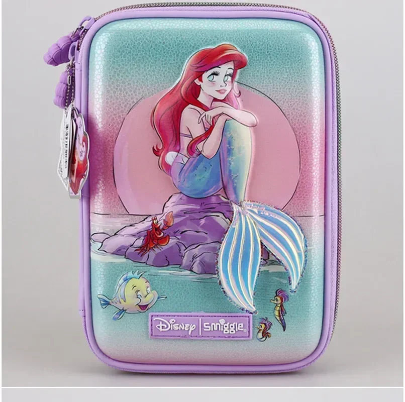 Disney Anime Figuras Schoolbag, Sereia Ariel, Pen Box, Almoço, Saco de Refeição, Caderno, Carteira, Mochila Decoração, Presentes Festival, Novo, 2022