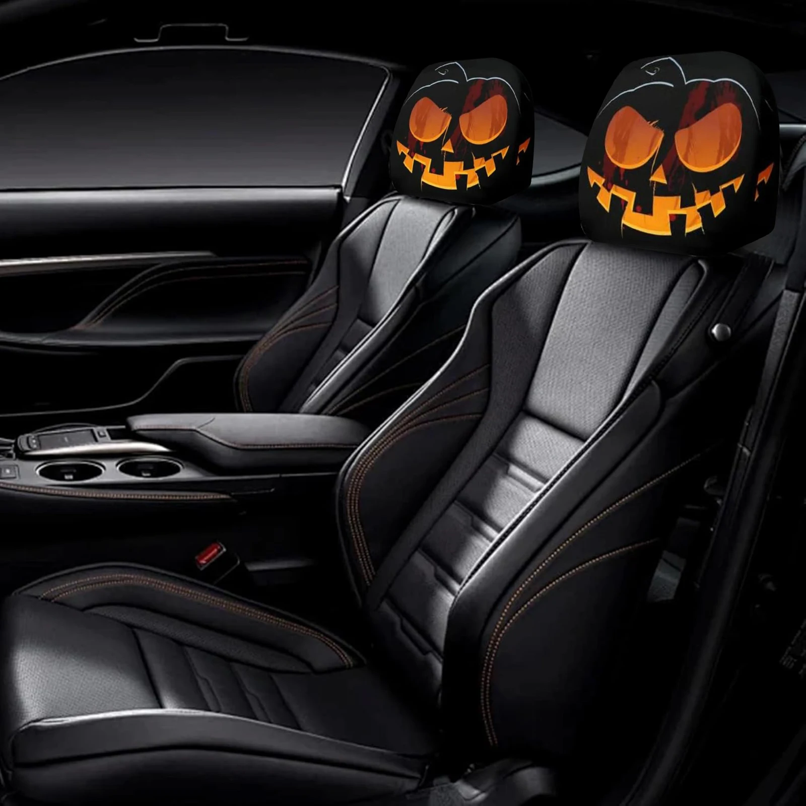 4 قطع من أغطية مسند رأس السيارة، واقي مسند الرأس العالمي، غطاء رأس قابل لإعادة الاستخدام لتزيين مسند المقعد الأمامي للسيارات #4