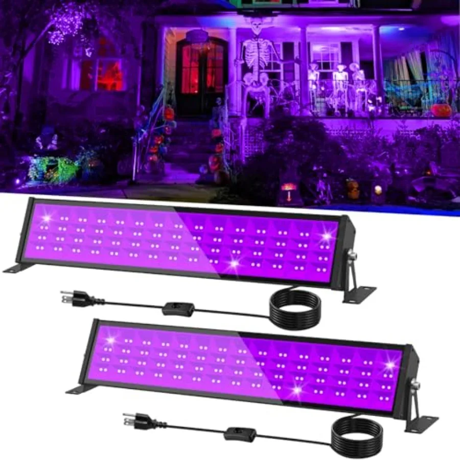 

72W LED Bar, Bars with Plug and Switch Up 22x22ft Area Strip s for Glow Party Body Paint Fluorescent Poster Halloween Bedroom C