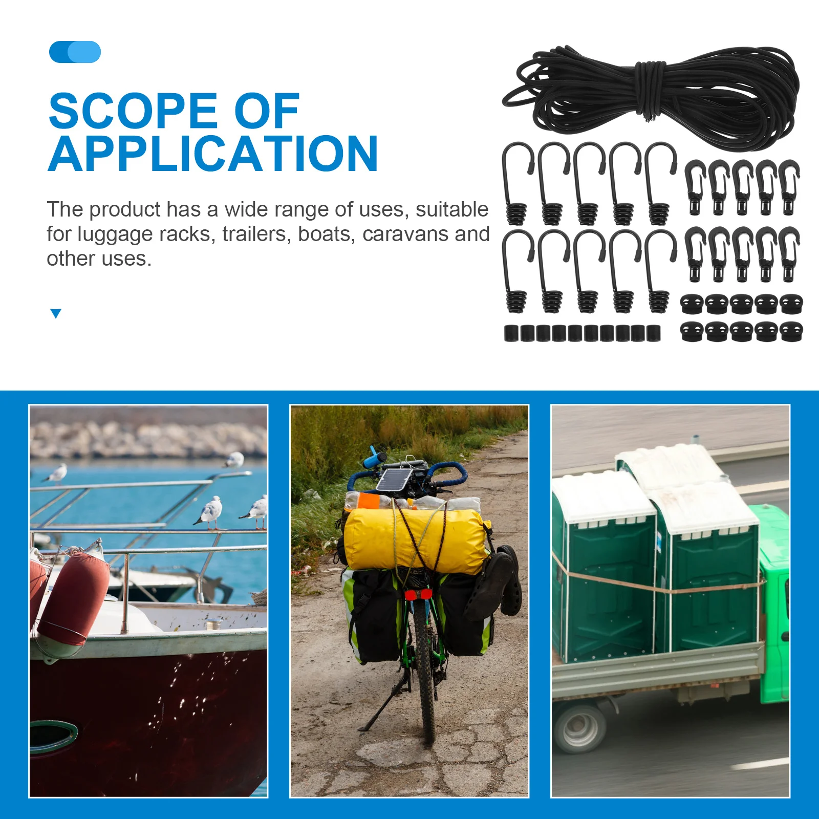 

1 комплект высокоэластичных крюковых веревок, многофункциональные ремни с пряжкой для крепления грузов, приключений на открытом воздухе, портативные ремни с завязками