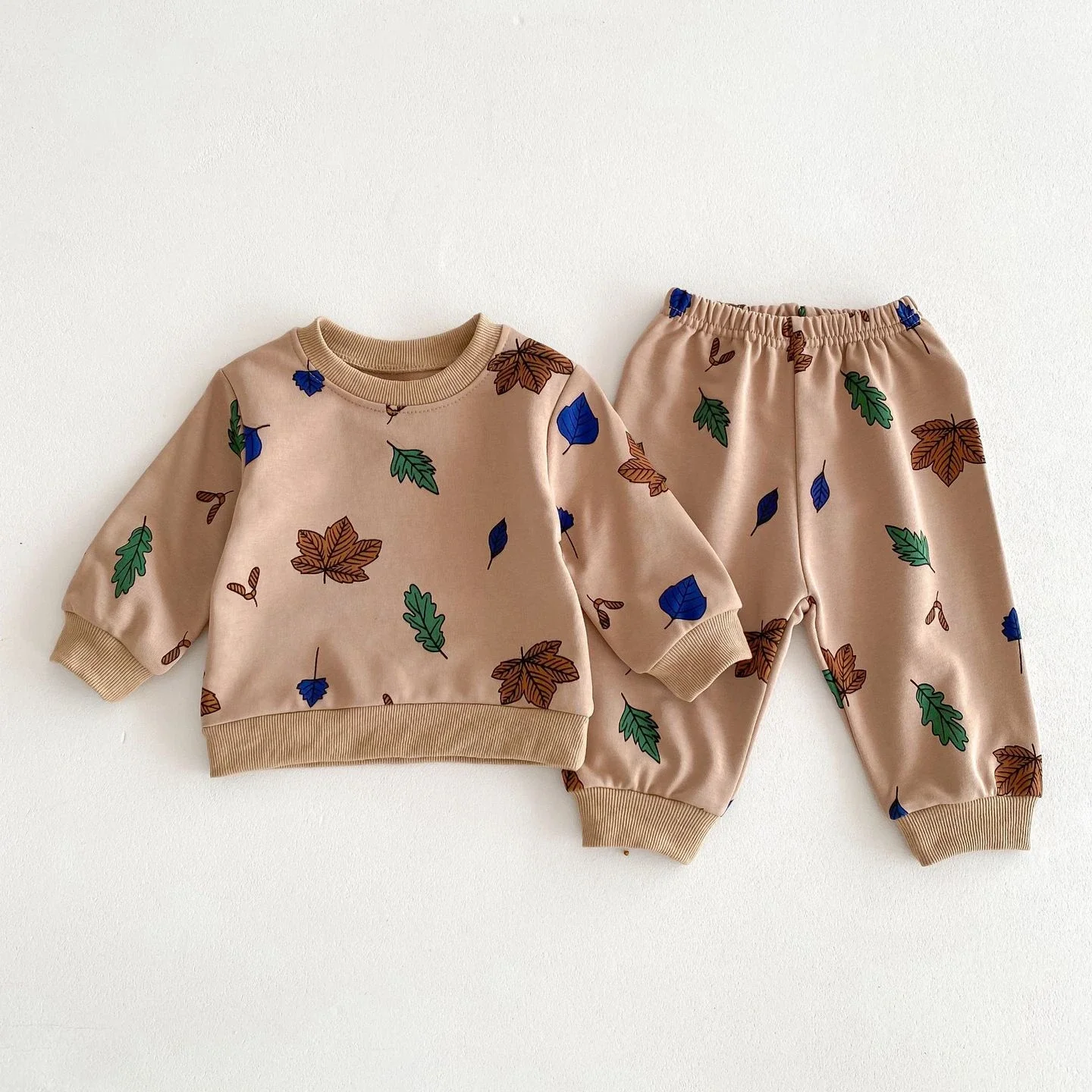 2024 Spring New in Kids Baby Girls Boys Active Clothes Set 2pcs Infant Print Sweatshirt+pants Toddler Cotton Clothing 3M-4Y