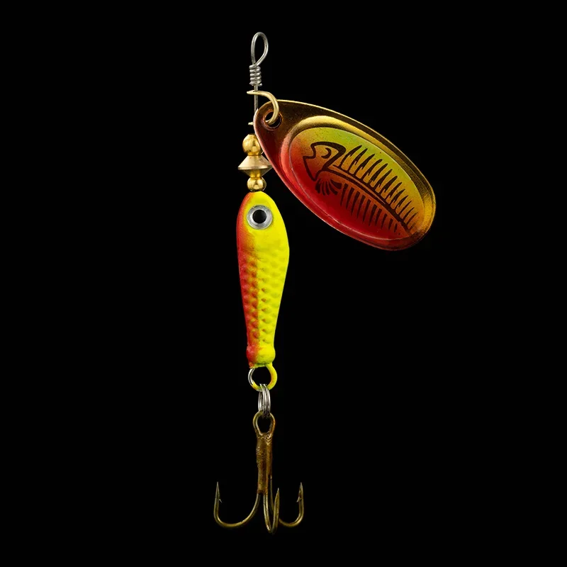 9g rotierender Angelköder, Löffelköder, Metallköder, dreifacher Haken, künstlicher Fisch, Wobbler, Feeder