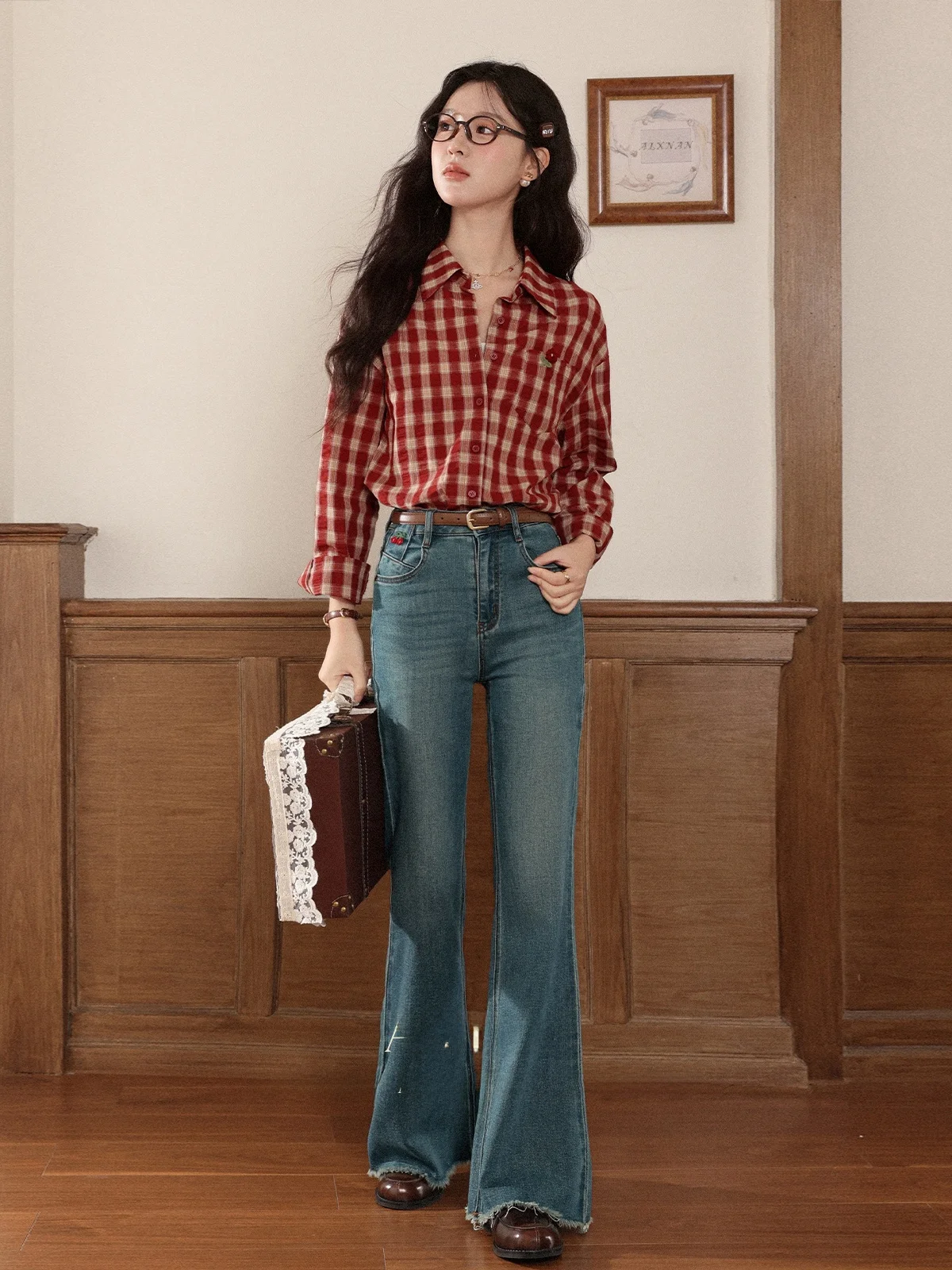 

Женские джинсы с высокой талией, облегающие, синие, для ранней осени, с расклешенным низом, фасон «bootcut», повседневные, на молнии