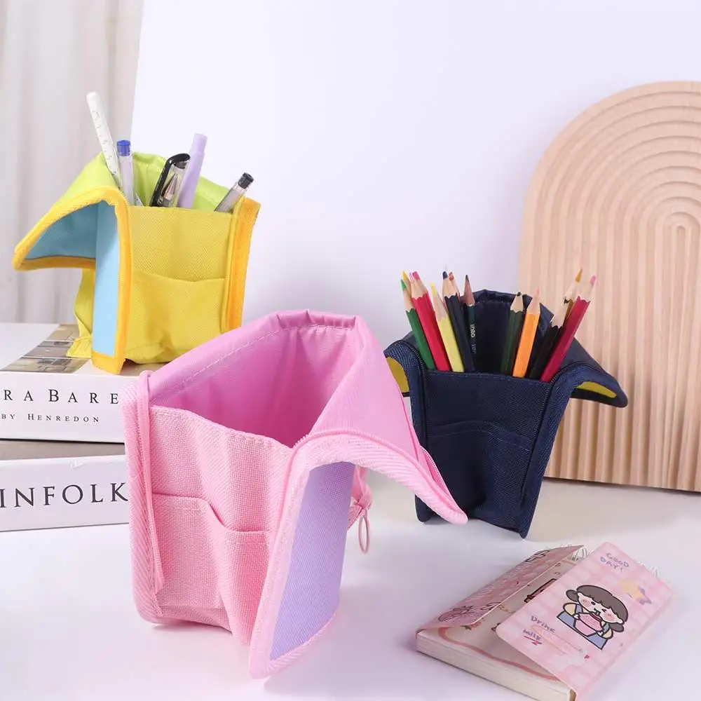 

Student Supplies Folding Pencil Case Simple Stainproof Stationery Bag Portable Creative Storage Bag Office