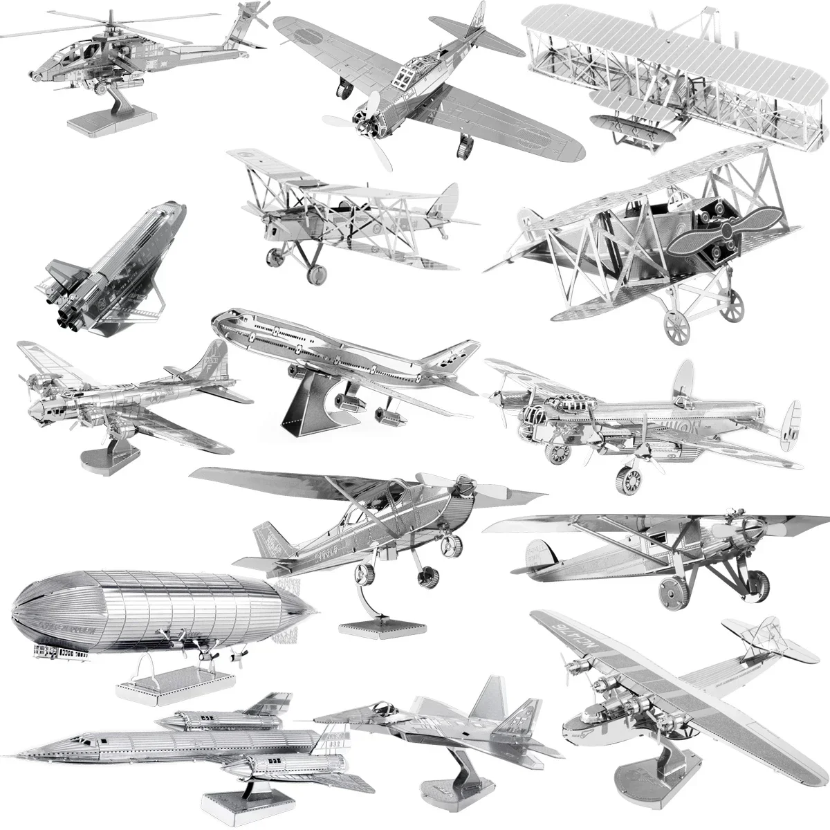 Nuevos rompecabezas de Metal 3D, modelo de combate Retro militar SR-71 Fokker D-V11 Avro Lancaster Bomber, modelo de ensamblaje hecho a mano, rompecabezas de juguete