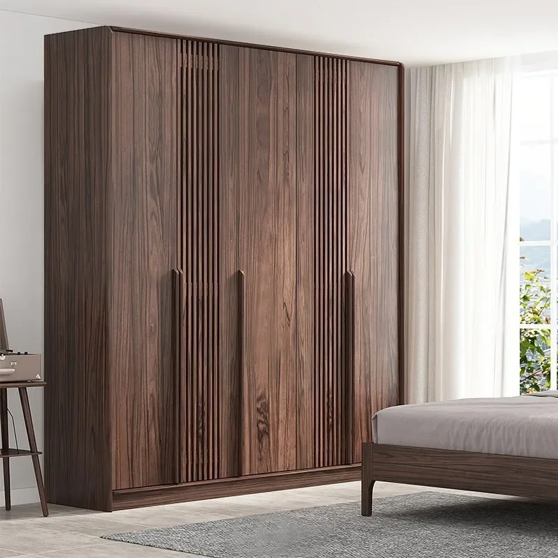North American black walnut, all solid wood door wardrobe, Nordic modern simple Japanese style