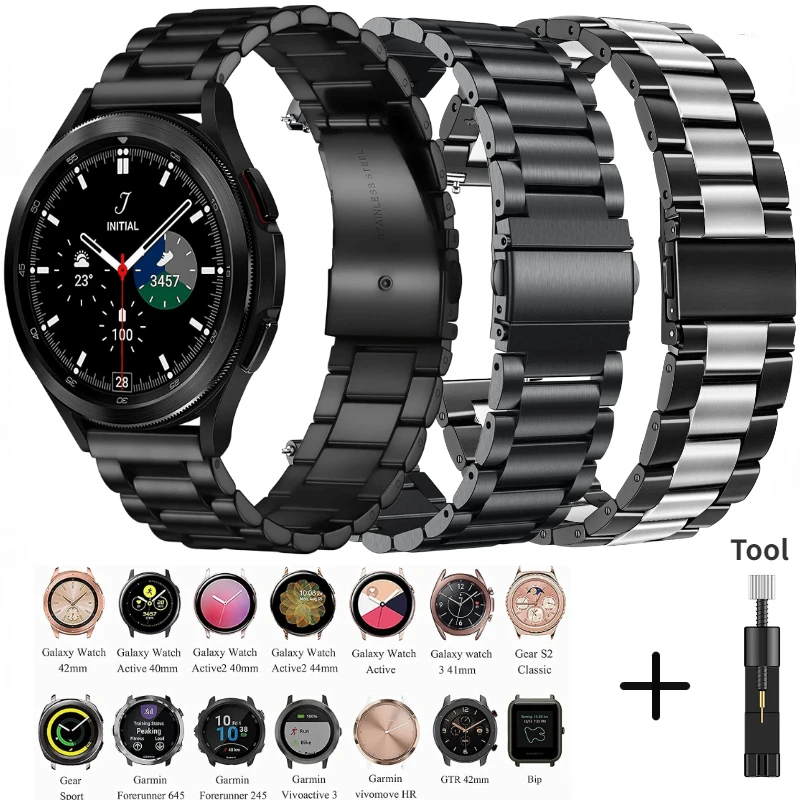 Metal strap For Samsung Galaxy watch 3 4 5 Amazfit GTR High-quality stainless steel watch wristband For Huawei Watch GT 2/3 Pro