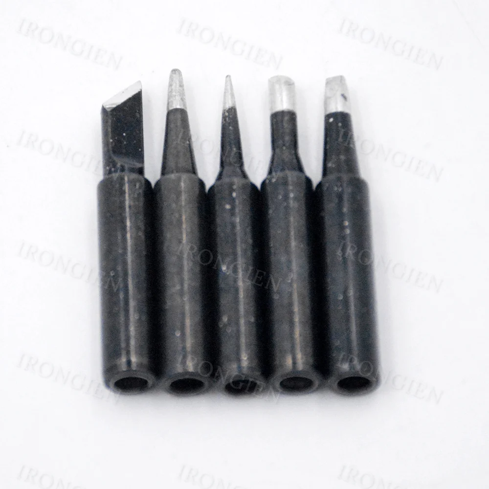 5pcs/set I+B+K+2.4D+3C Soldering Iron Tips for 900M 936 937 938 969 8586 852D Electric Soldering Iron Copper Welding Tips Black