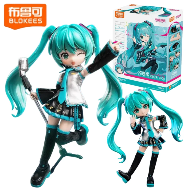 

Строительные блоки BLOKEES Hatsune Miku Q Version 17th Miracle Edition Miku Singer Фигурка Joint Mobility Сборка Игрушка в подарок