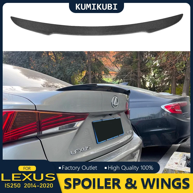 Trunk Spoiler for Lexus IS200t IS250 IS300 IS350 Sedan 2014-2020 M4 Style Carbon Fiber Print ABS
