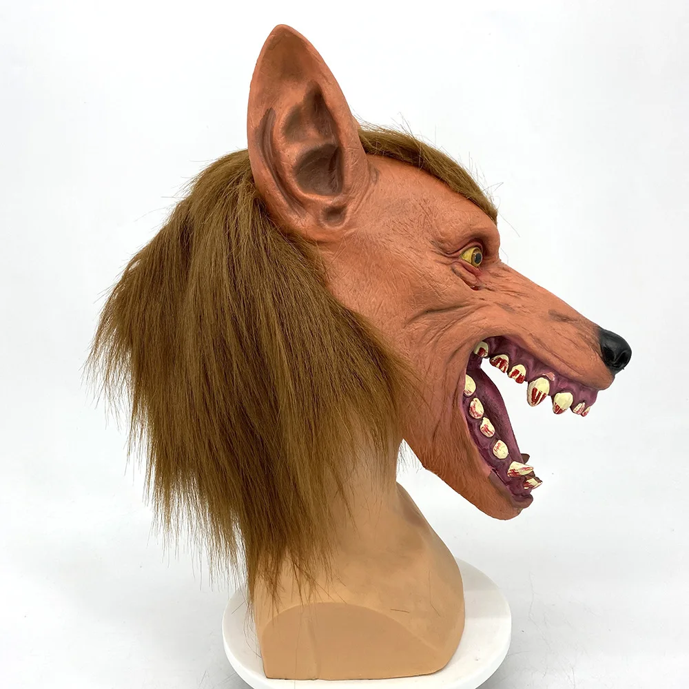 قناع رأس الذئب، قناع الذئب الشرس المخيف، قناع الحيوان اللاتكس، قناع الهالوين التنكري للبالغين، قناع الكرنفال
