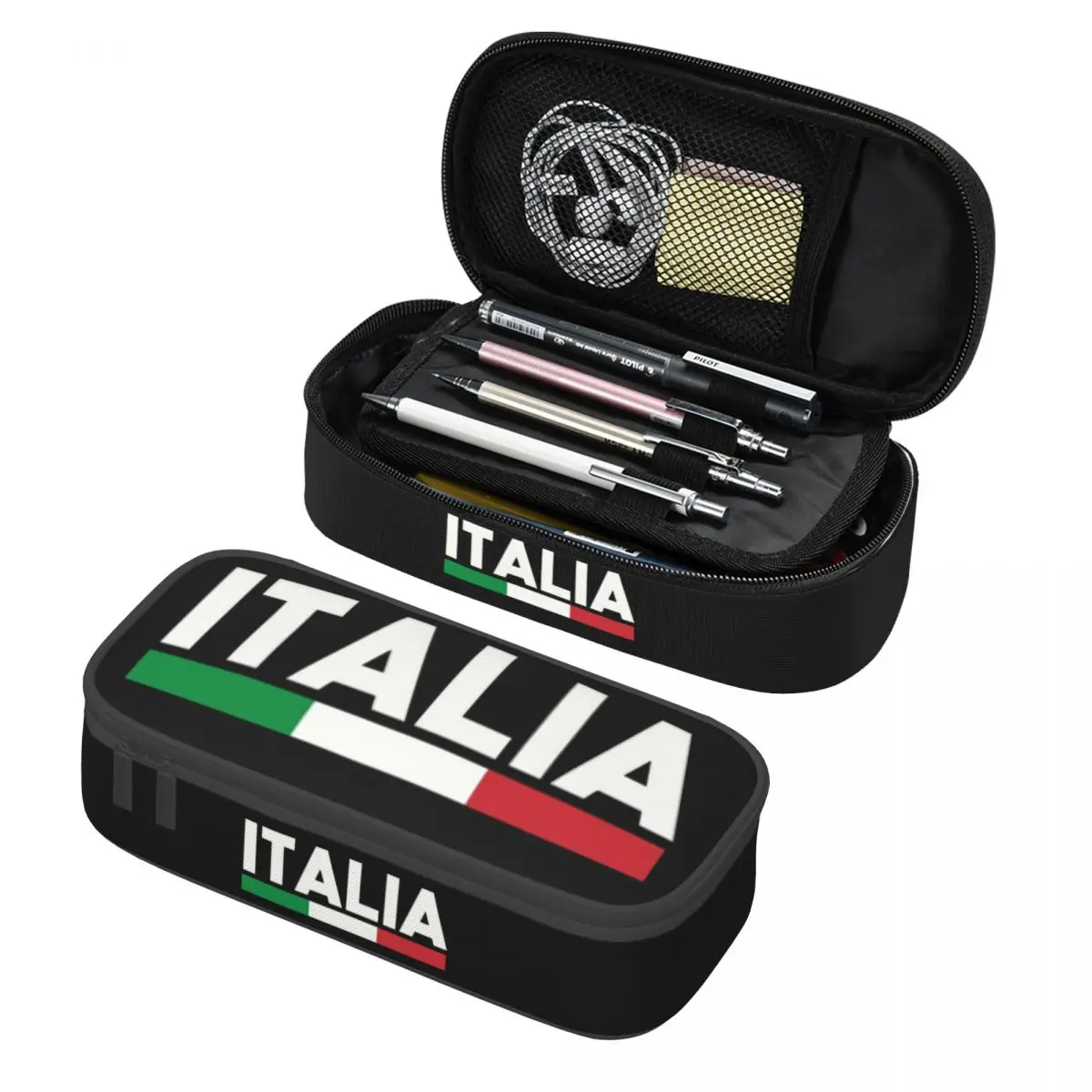 Custom Cute Flag Of Italy Pencil Case for Girls Boys Italian Patriotic Large Storage Pen Box Bag Stationery