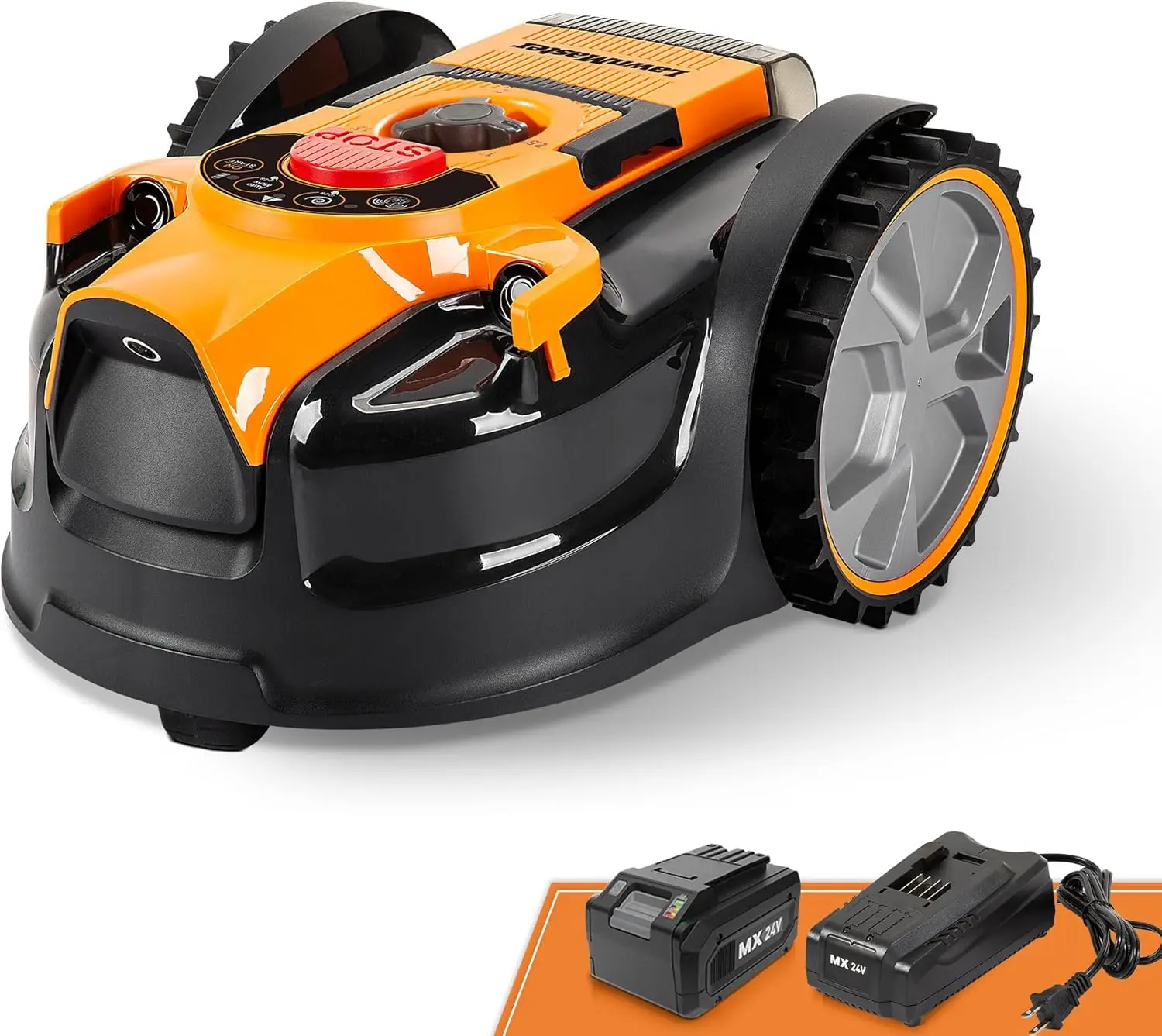 LawnMaster OcuMow™ Robot Lawn Mower Perimeter Wire Free Robotic for Small Yards up to 1000 Square feet Optical Navigation