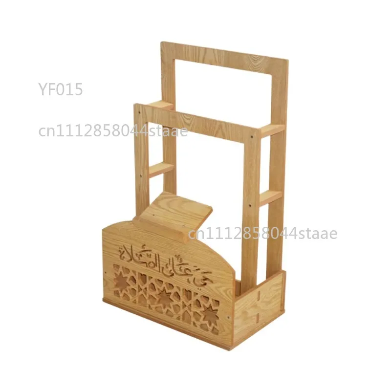 Eco Solid Wood Hollow Carved Storage Rack Multi-layer Household Book & Mat Organizer Decorative Display Stand