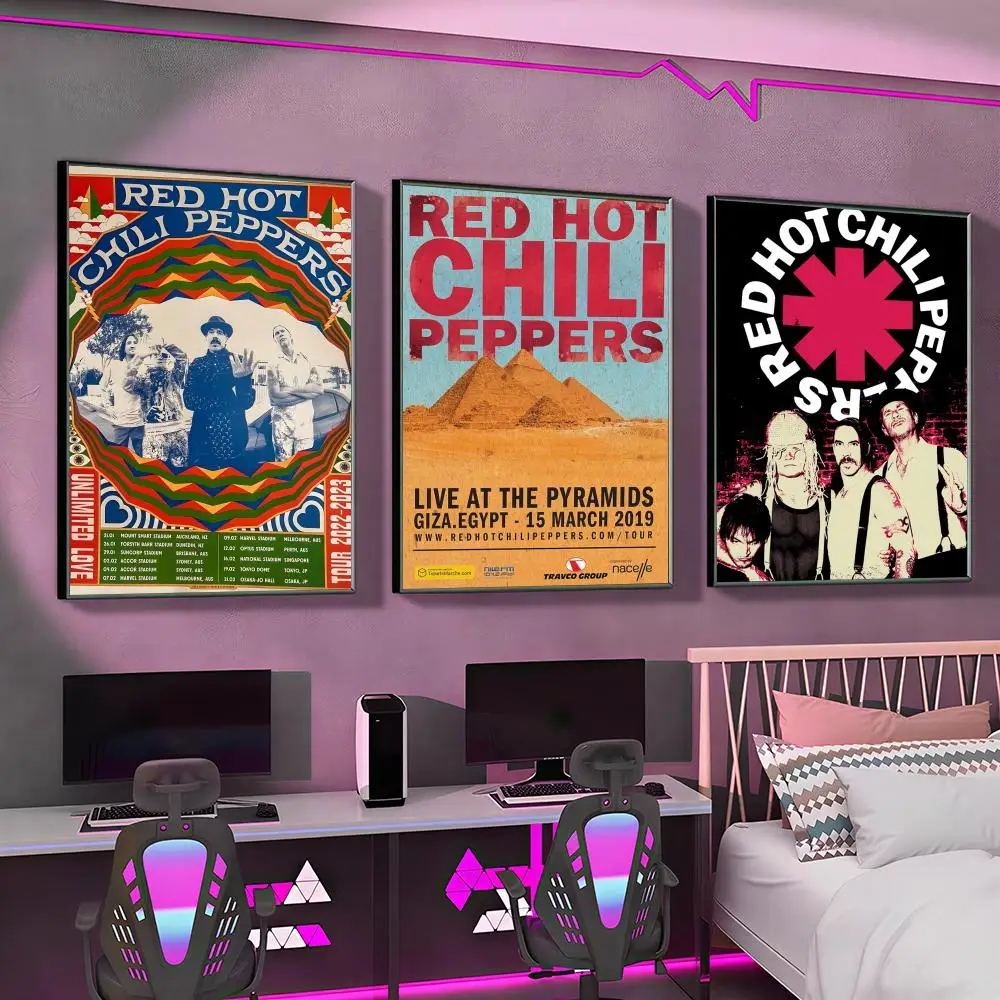 Pop Music Album Red Hot Chili Peppers Poster Versatile HD Waterproof Wall Art Self-Adhesive Decor for Any Space Ideal Gift