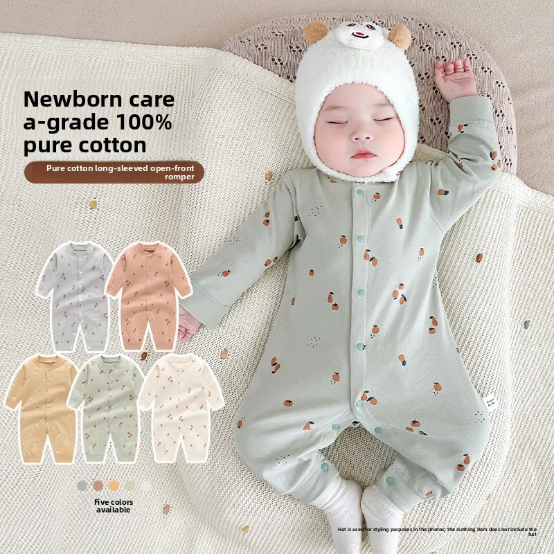 Infant onesie pure cotton boneless baby folio Romper autumn long-sleeved climbing clothes children's clothing