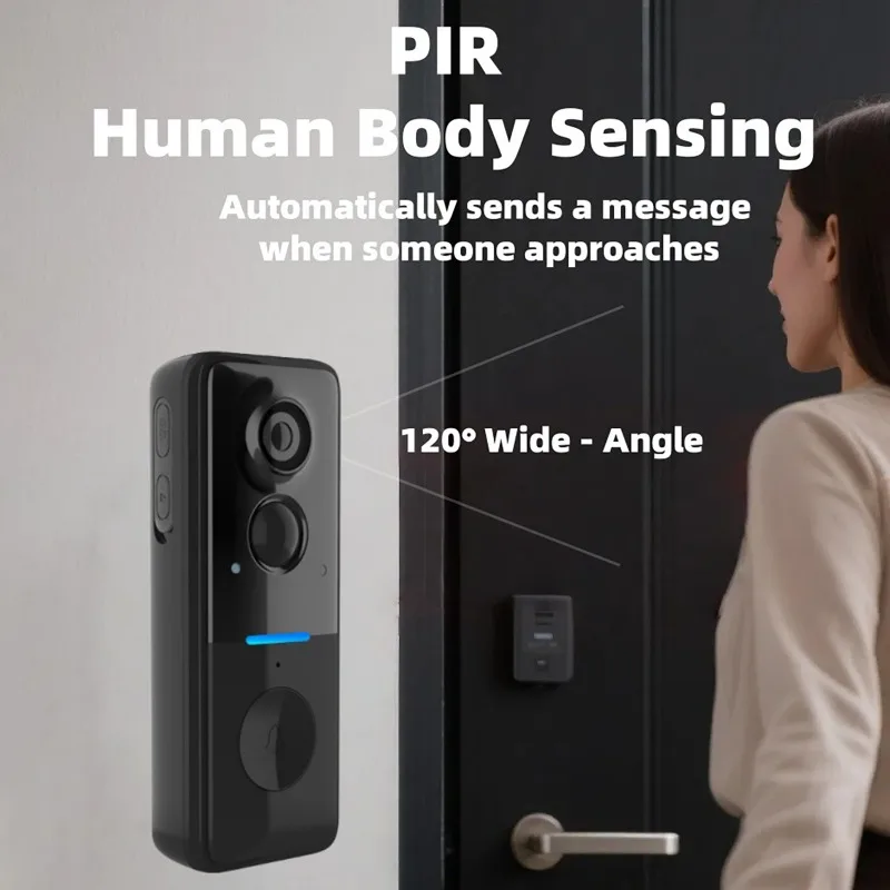 Tuya في الهواء الطلق جرس الباب اللاسلكي غطاء للطاقة الشمسية 1080P فيديو إنترفون 2-way الصوت كشف الحركة ثقب الباب كاميرا جرس باب واي فاي