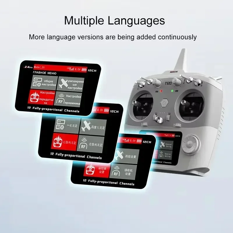 RadioLink nuevo transmisor RC T12D de 12 canales 2,4 GHz con receptor R16F control remoto para Dron FPV coche de avión de ala fija