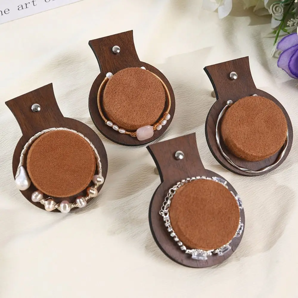 

Fashion Walnut Wood Bracelet Tray Necklace Organizer Bracelet Display Rack Ornaments Storage Case Hand Jewelry Holder Women