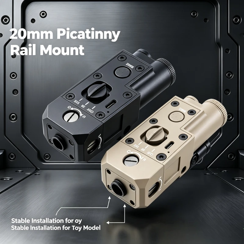 Rechargeable CQBL Tactical Laser Sight Nylon Green IR Laser Indicator Compatible with 20mm Picatinny Rail Toy Accessory