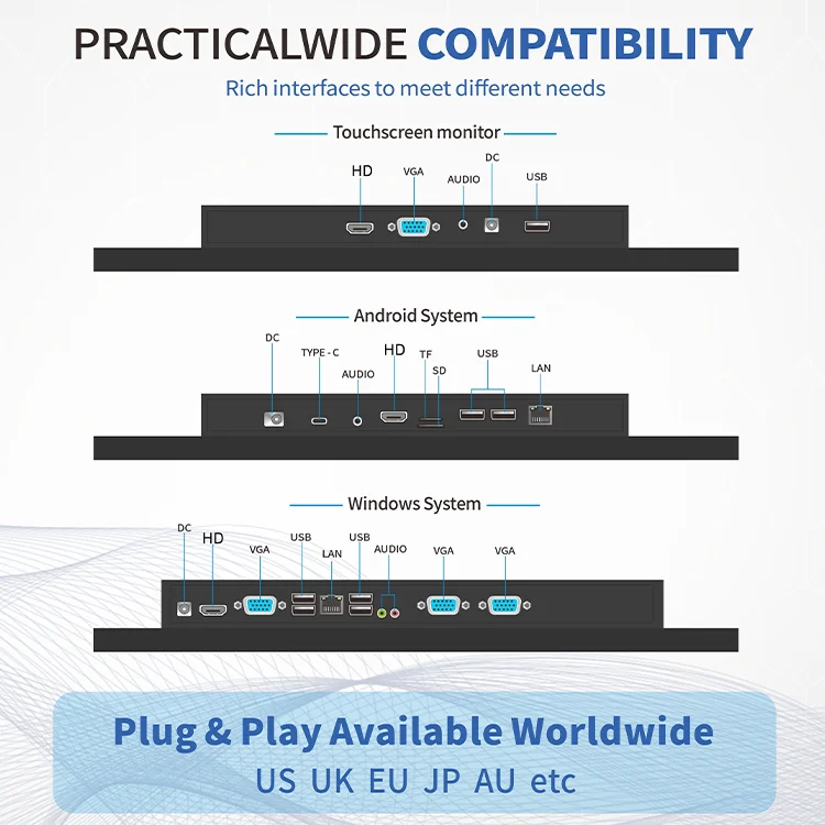 capacitive multi-touch full high definition display  LCD portable touch screen display with stand