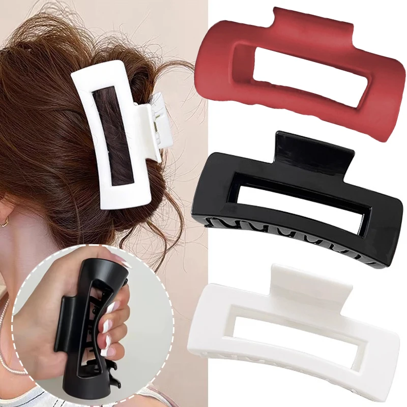 

10.5cm Soft Silicone Hollow Square Hair Claw Durable Anti-collision Claw Clips Hair Clips Hair Accessories for Women Girls