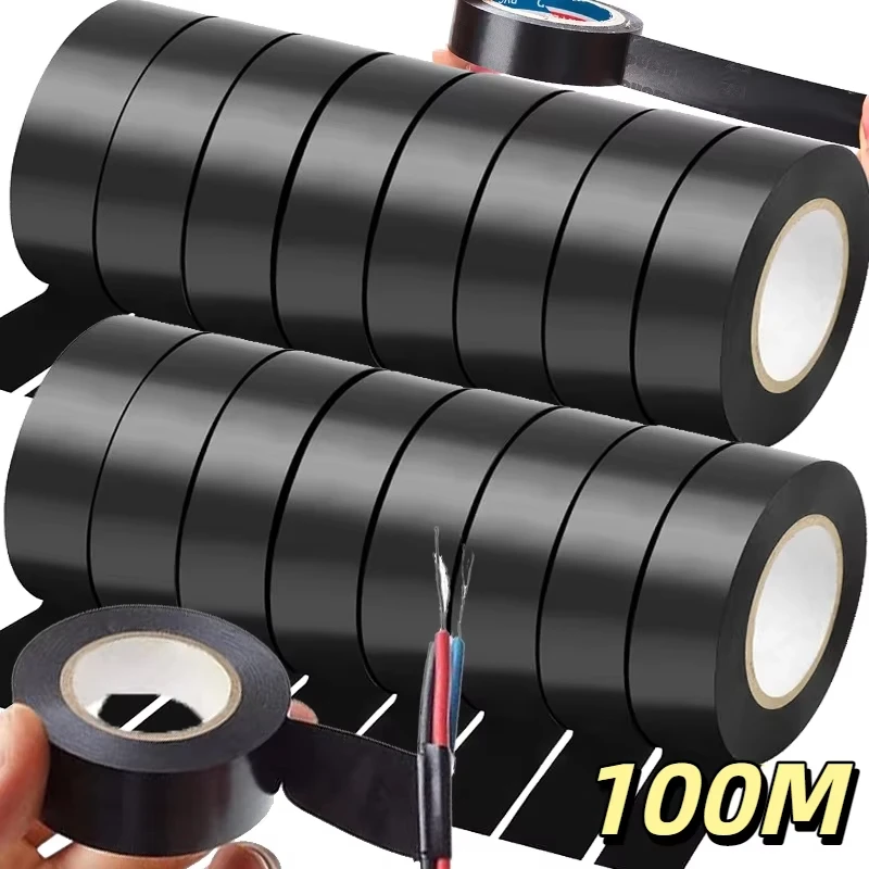 High Temp Flame Retardant Black Electrical Tape Waterproof Strong Adhesive Wire Harness Tape for Industrial Home Wiring