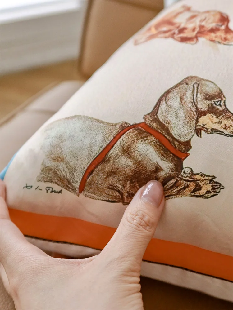 Rinoart Luxury Dachshund Dog Soft Pillow Cute Dog Sofa Cushion Backrest Home Decoration Bed Chair Living Room Office Gifts