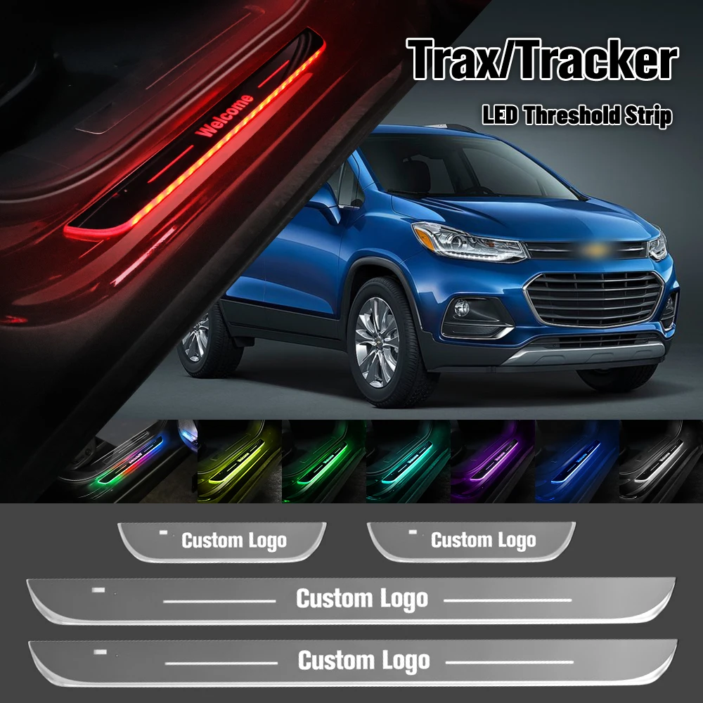 

For Chevrolet Trax Tracker 2012-2022 Car Door Sill Light Customized Logo LED 2018 2019 Welcome Threshold Pedal Lamp Accessories