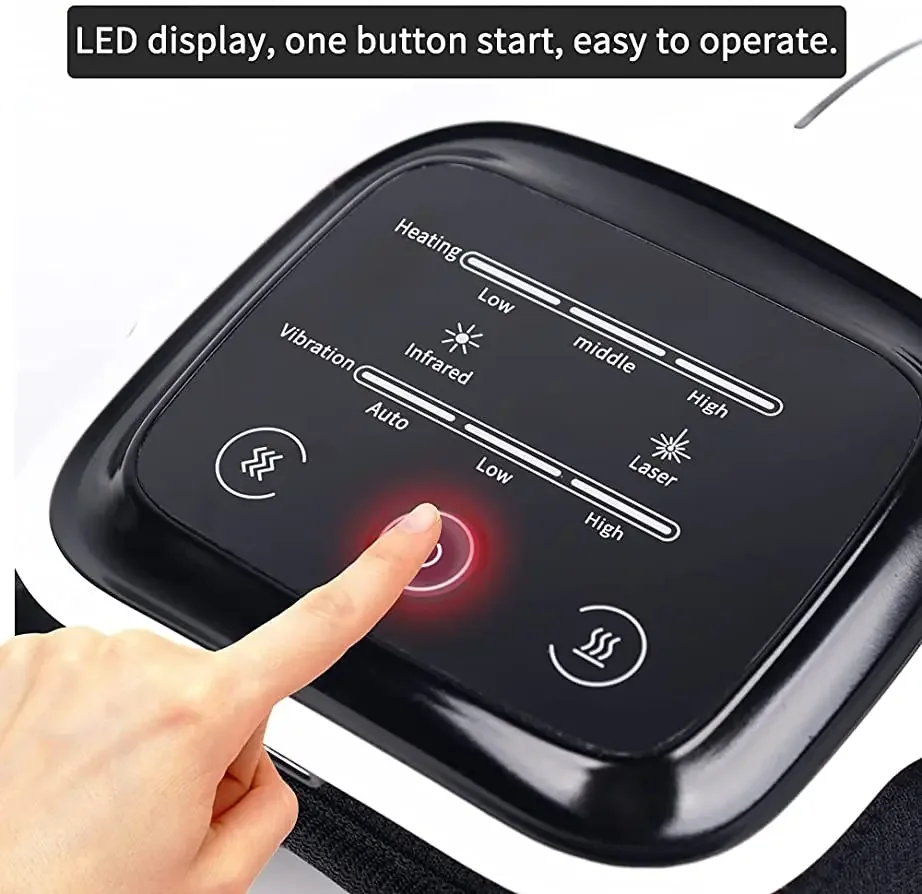 LED Touch Screen Infrared Knee Massager Pain Relief Vibrating Heating Electric Knee Massager