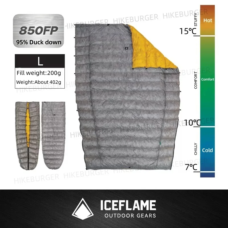 ICE Flame NXT 850FP ダウンキルト アウトドア キャンプ 多機能 超軽量