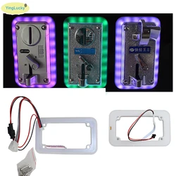 20pcs Coin Acceptor Decorative Door with Luminous LED Colorful Lights for Arcade Cabinet Claw Crane Machine