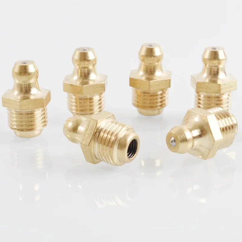 M4 M5 M6x0.75 M6x1 M8x1 M8x1.25 M10x1 M10x1.25 M12x1 M12x1.5 M14x1 M14x1.5 Brass Grease Zerk Nipple Fitting For Oil Grease Gun