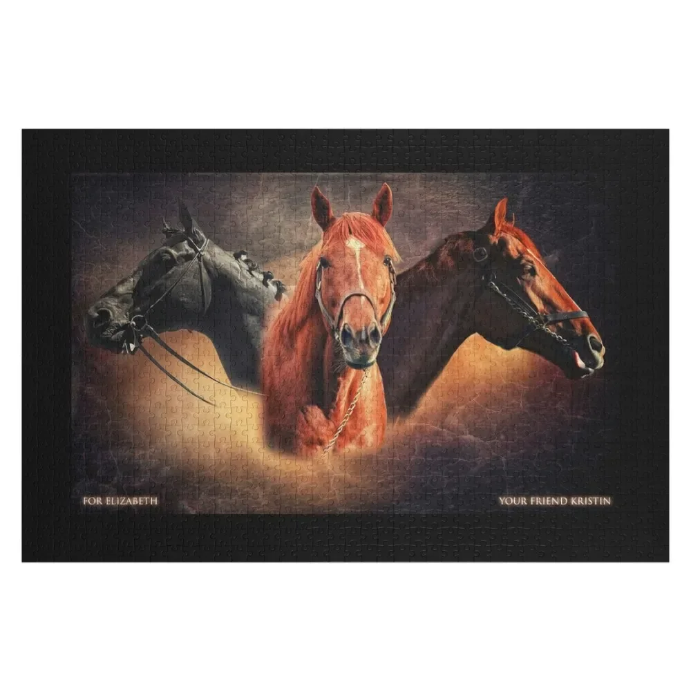 

Race Horses Artwork - Rich Strike, Seabiscuit, Secretariat Jigsaw Puzzle Wooden Boxes Jigsaw Custom Puzzle