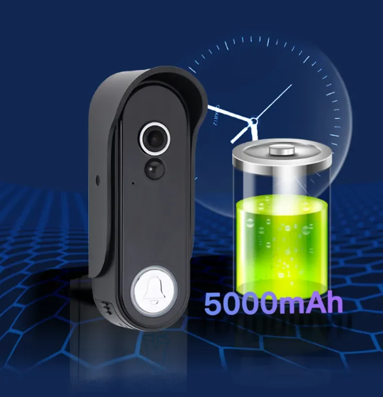 Battery Operated Witless 1080p HD Door Bell Blue-tooth Wireless Tuya Smart Wireless Video Doorbell 7 Inch Screen
