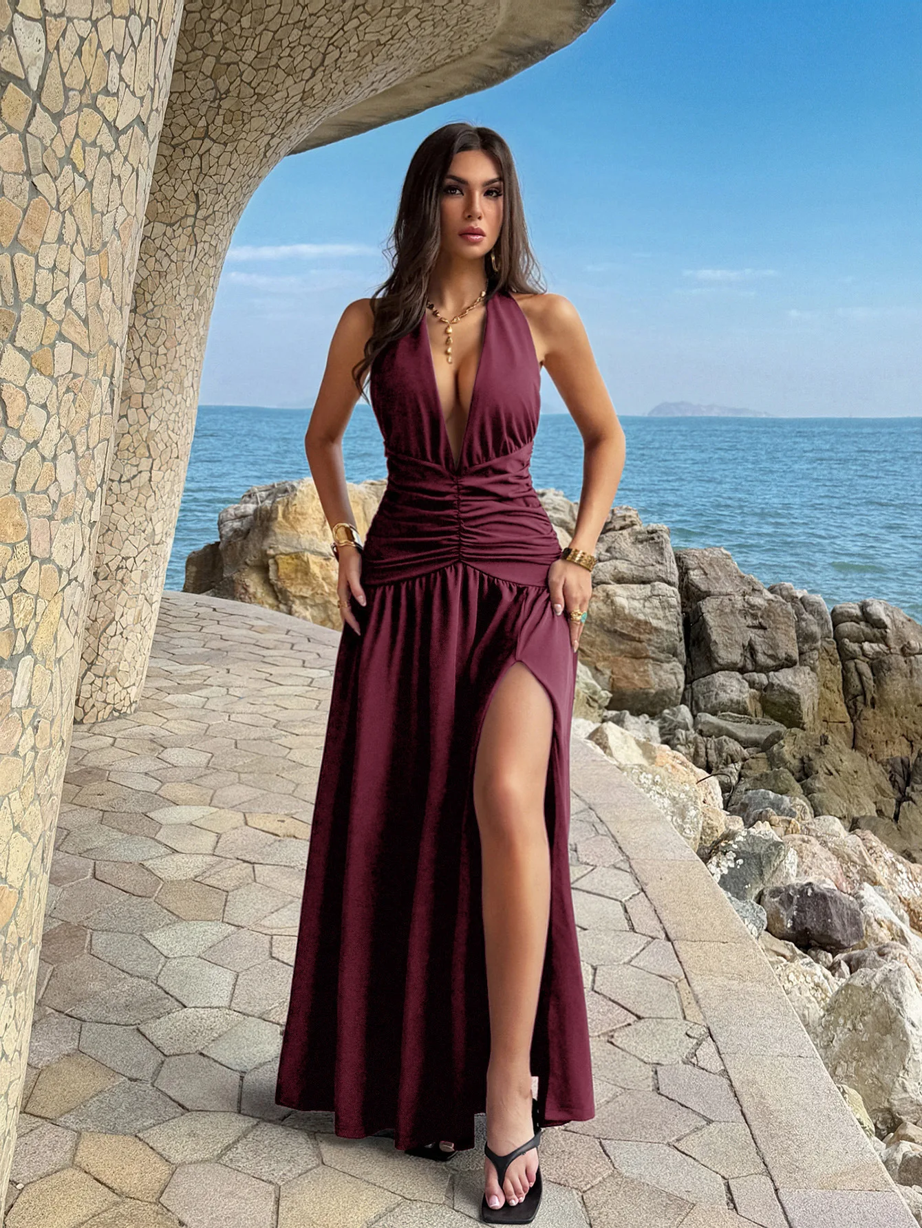 Women's Dress 2 Colors Halter  - Maxi Dress Halter ulasan dan harga