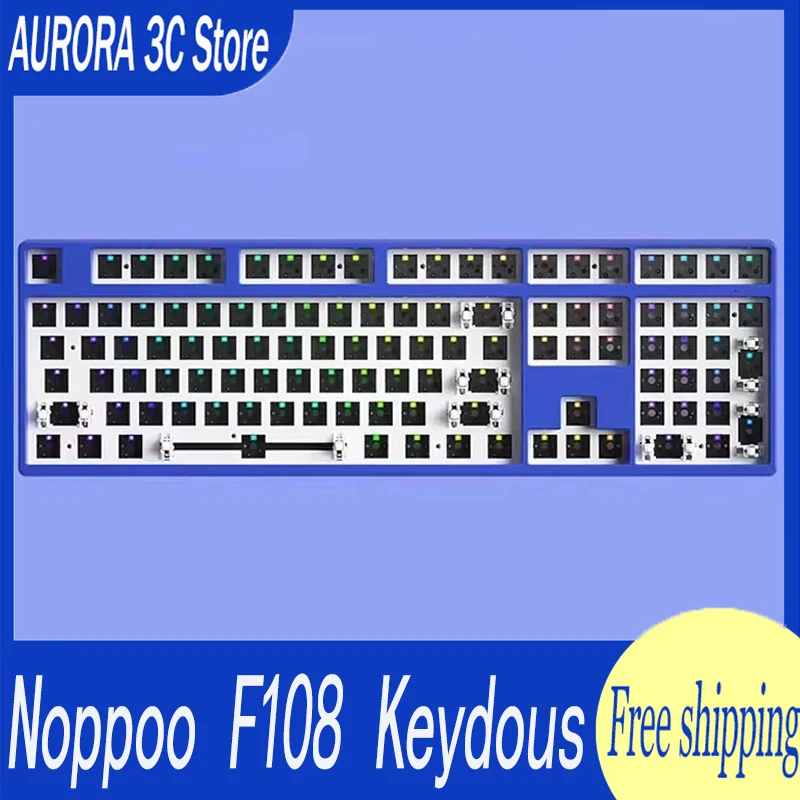 

Noppoo F108 Комплект механической клавиатуры, трехрежимная игровая клавиатура RGB с возможностью горячей замены, 108 клавиш, индивидуальные аксессуары для офисного ПК, геймера, подарок