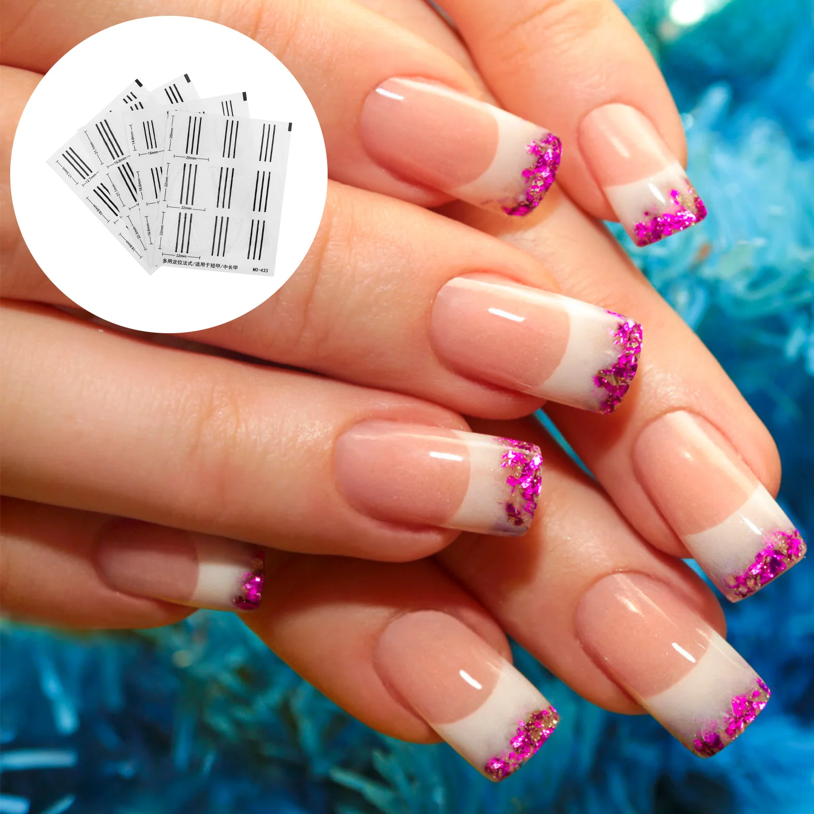 

4Pcs French Manicure Stickers Crescent Nail Art Positioning Guides Soft Adhesive Durable Stickers for Home Salon Use