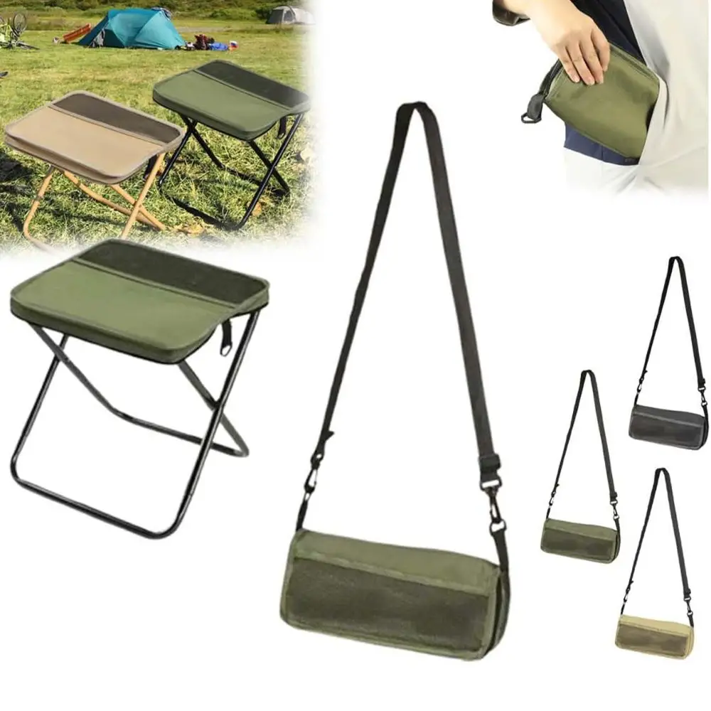 

Foldable Backpack Stool Ultra Lightweight Adjustable Shoulder Strap Camping Stool Multifunctional Portable Fishing Stool