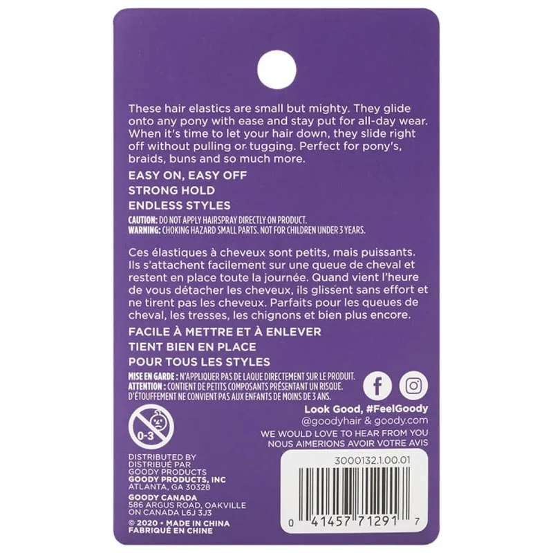 Goody Ouchless Mini Poly Bands, No Metal Hair Elastics, Ponytail Holder, Clear, 75 Ct image 3
