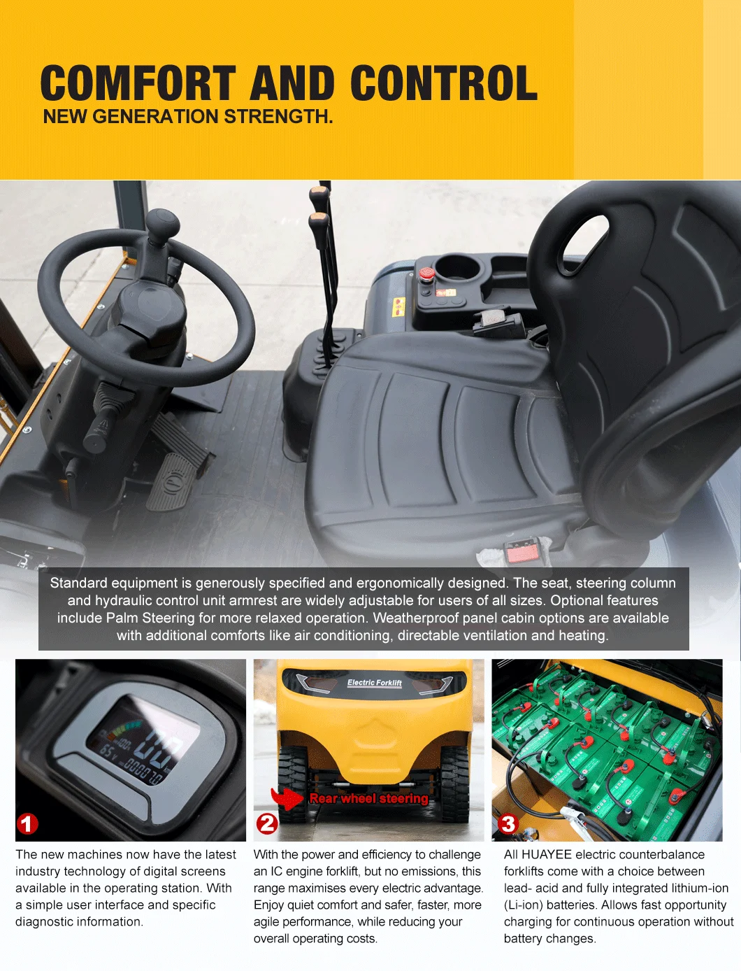 Hochwertiger Elektro-Gabelstapler, 3-Tonnen-Lieferant für kleine Elektro-Gabelstapler, individuelle Preis für CE-EPA-Gabelstapler mit EURO5-Batterie – Detail 7