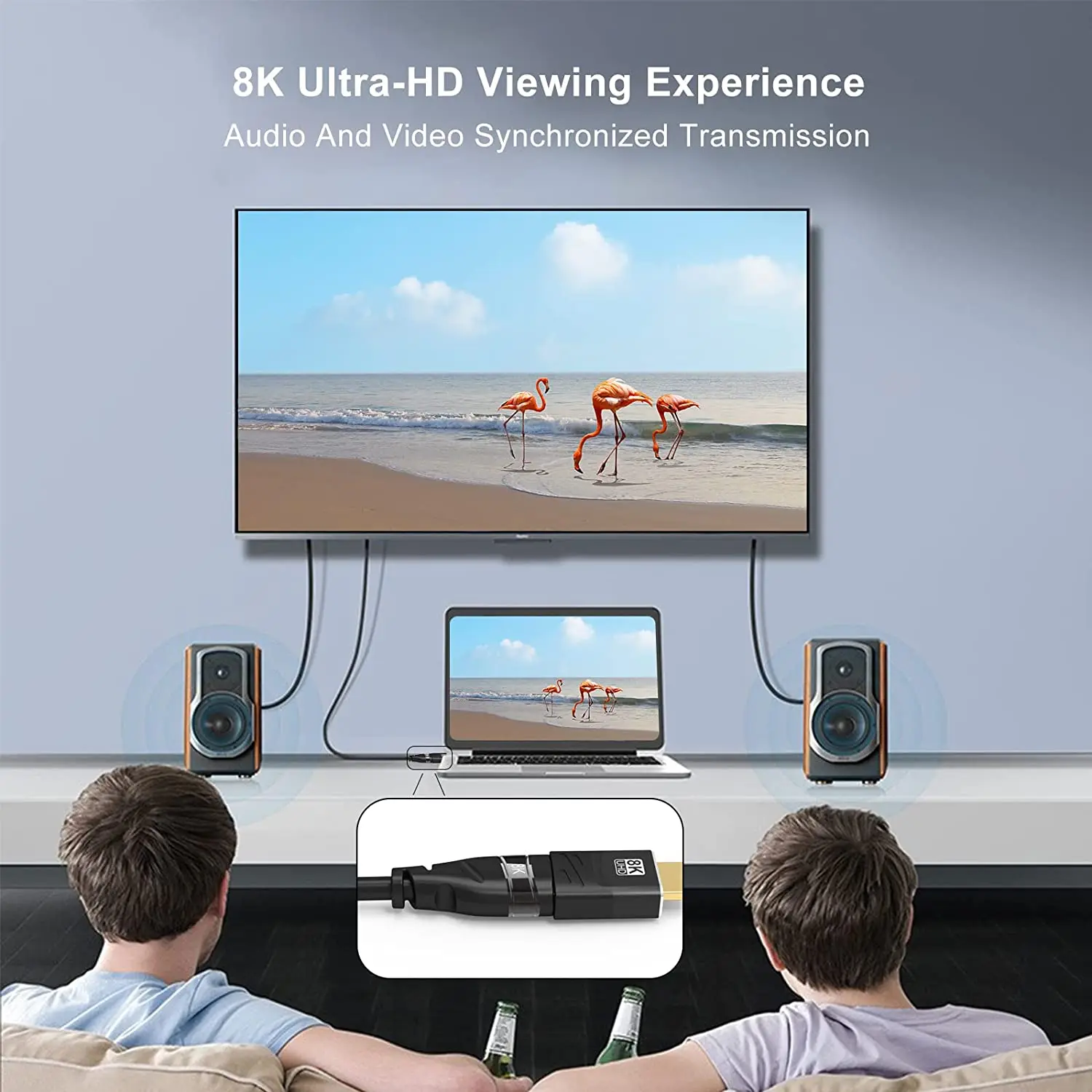 MIZIQIER 8k hdmi 2,1 adapter 90 grad männlich zu weiblich, 8 k60hz 4 k120hz konverter, 48gbps, kompatibel ps5/4, hdtv, roku, tv stick, pc – Detail 5