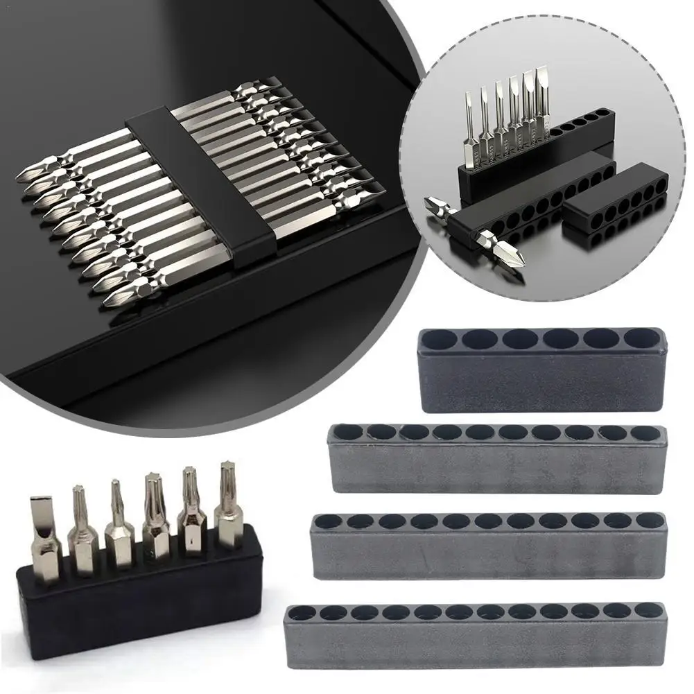 6/10/11/12 Holes Drill Bit Storage Case Screwdriver Head Holder Hex Shank Screwdriver Bit Holder For 6.35mm/ 1/4